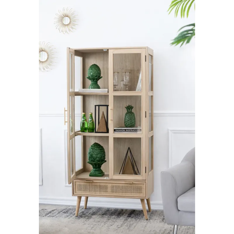 Tall Wooden Cabinet - Brown