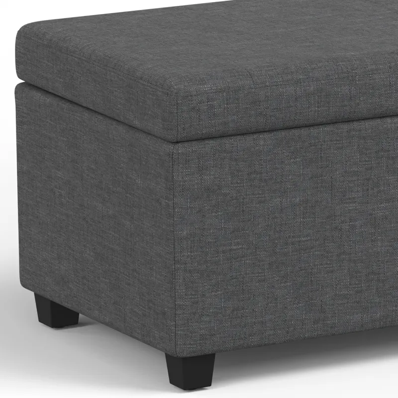 Avalon - Extra Large Storage Ottoman Bench - Slate Grey
