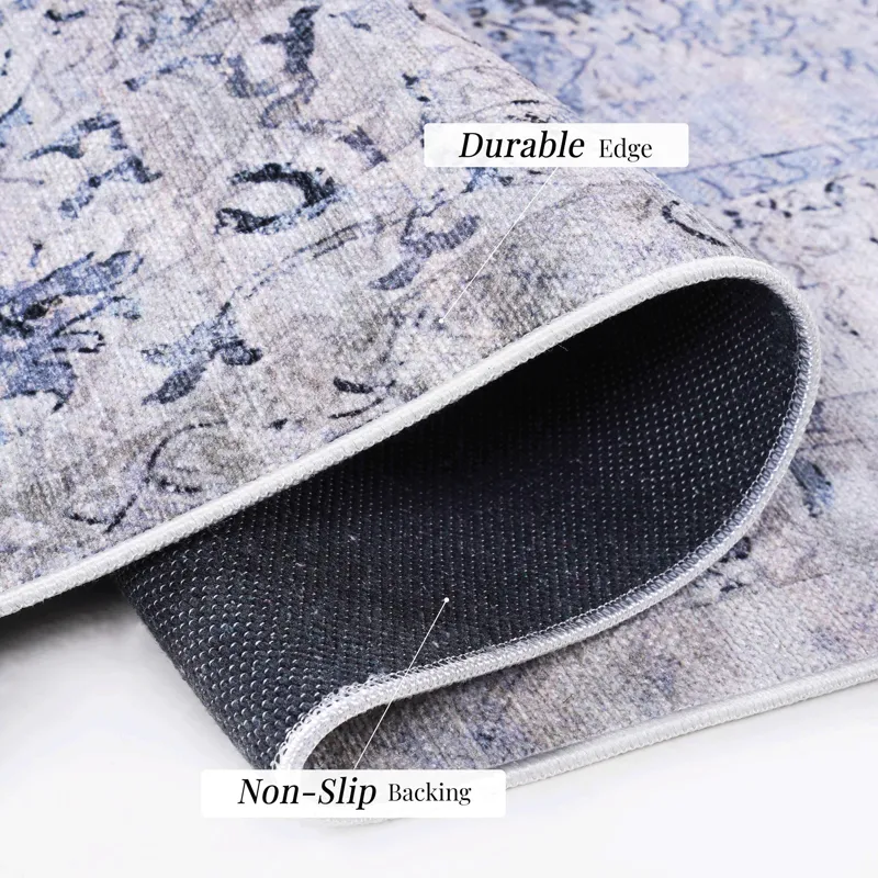 2\' x 3\' Machine Washable Area Rugs, Low-Pile, Non-Slip, Non-Shedding, Foldable, Kid & Pet Friendly