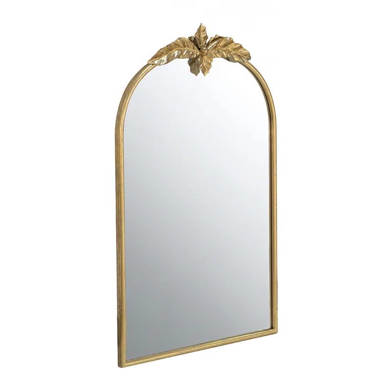 Arched Wall Mirror With Metal Frame, Wall Mirror For Living Room, Bedroom Hallway - Gold
