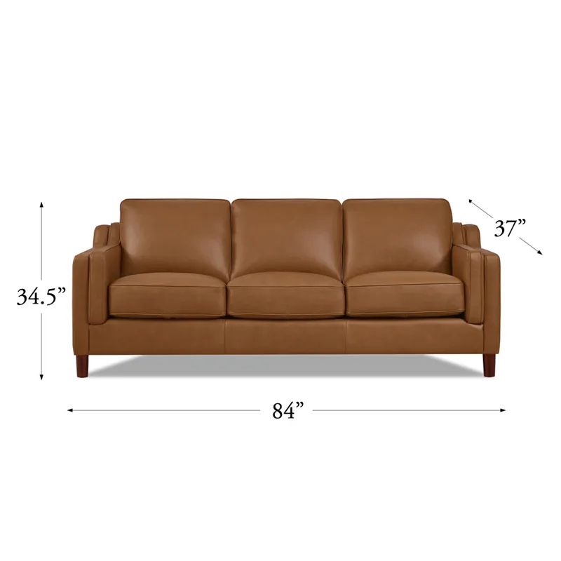 Bella - Leather Sofa - Cognac