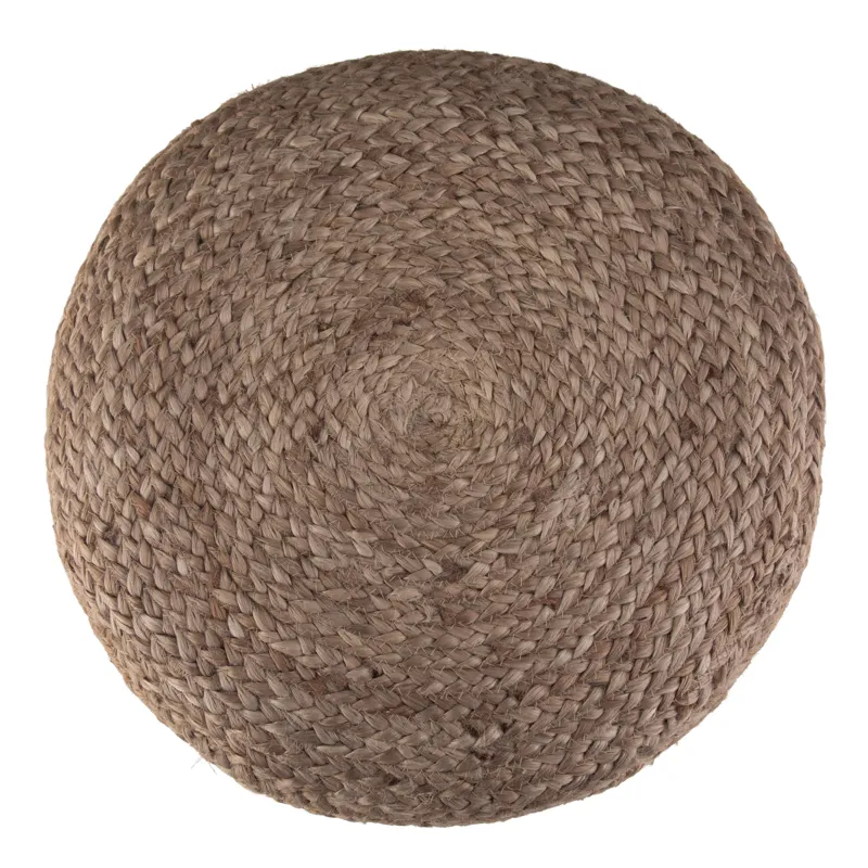 Lydia - Round Pouf - Navy / Natural