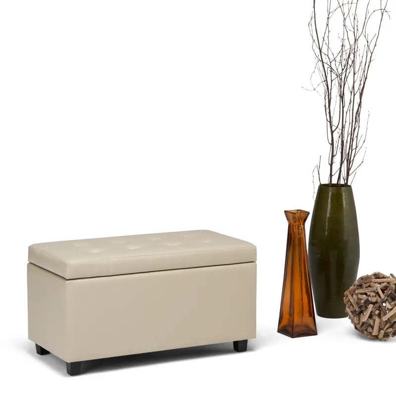 Cosmopolitan - Storage Ottoman - Satin Cream