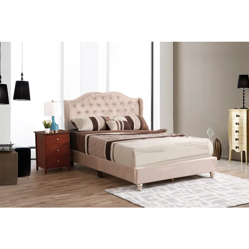 Joy - G1935-QB-UP Queen Upholstered Bed - Beige
