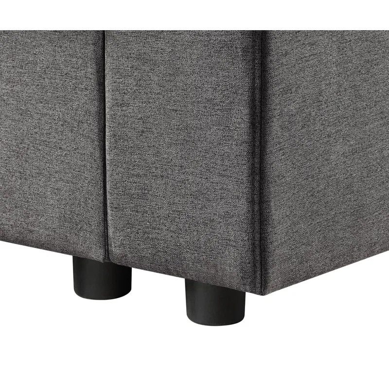 Waylon - Linen 7-Seater U-Shape Sectional Sofa Chaise With Pocket - Gray