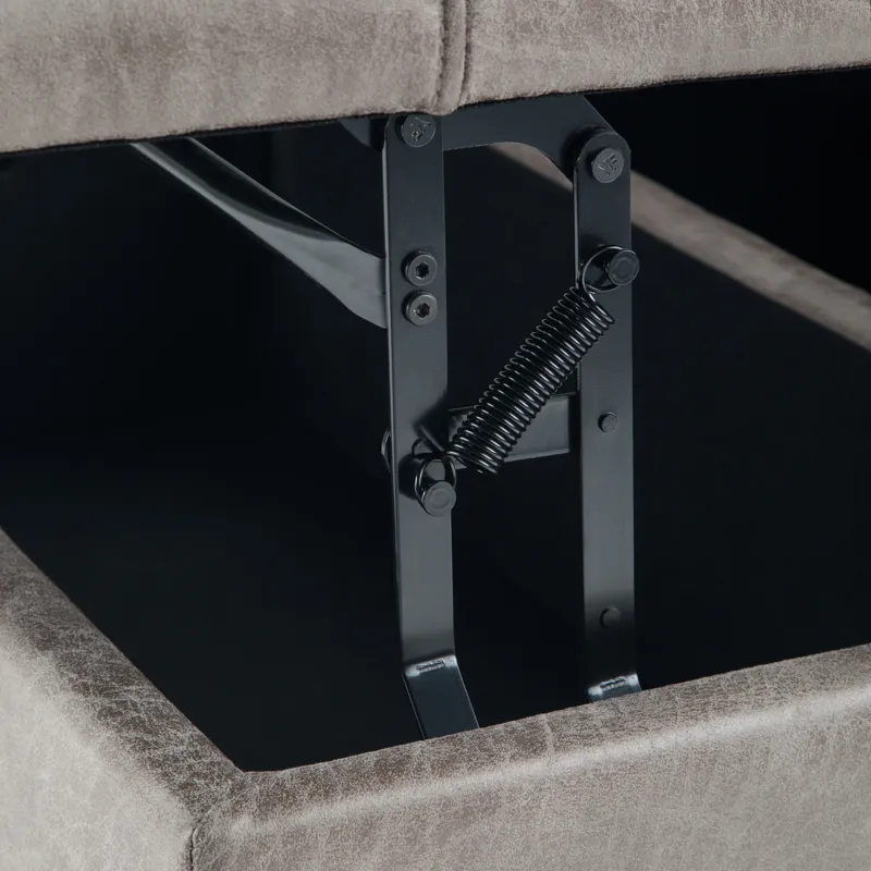 Harrison - Coffee Table Storage Ottoman - Distressed Grey Taupe