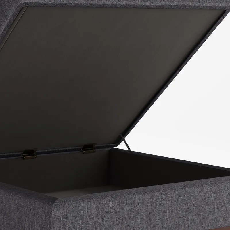 Owen - Square Coffee Table Storage Ottoman - Slate Grey
