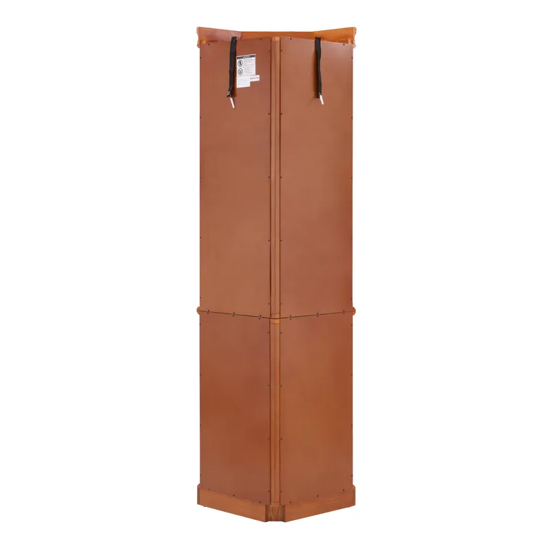 Corner Curio Cabinet With 5 Shelves And Lighting System (E26 Light Bulb Not Included) - Oak