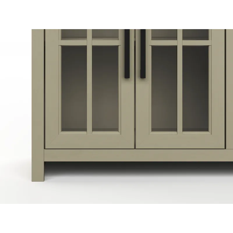 Vineyard - 97" Fireplace TV Stand - Sage Green / Fruitwood