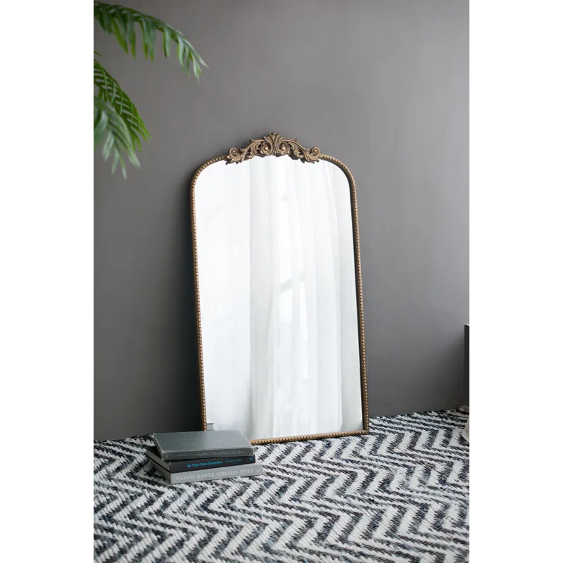 Arch Mirror, Baroque Inspired Wall Decor For Bathroom, Bedroom, Living Room - Gold