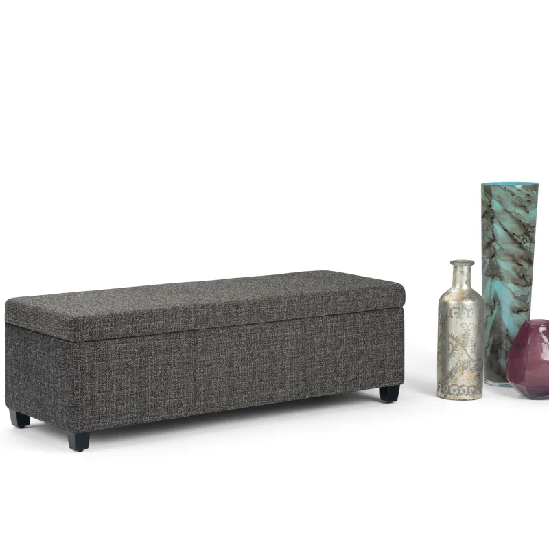 Avalon - Storage Ottoman Bench - Dark Grey
