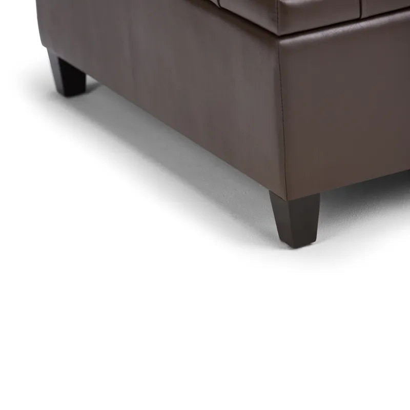 Harrison - Coffee Table Storage Ottoman - Chocolate Brown