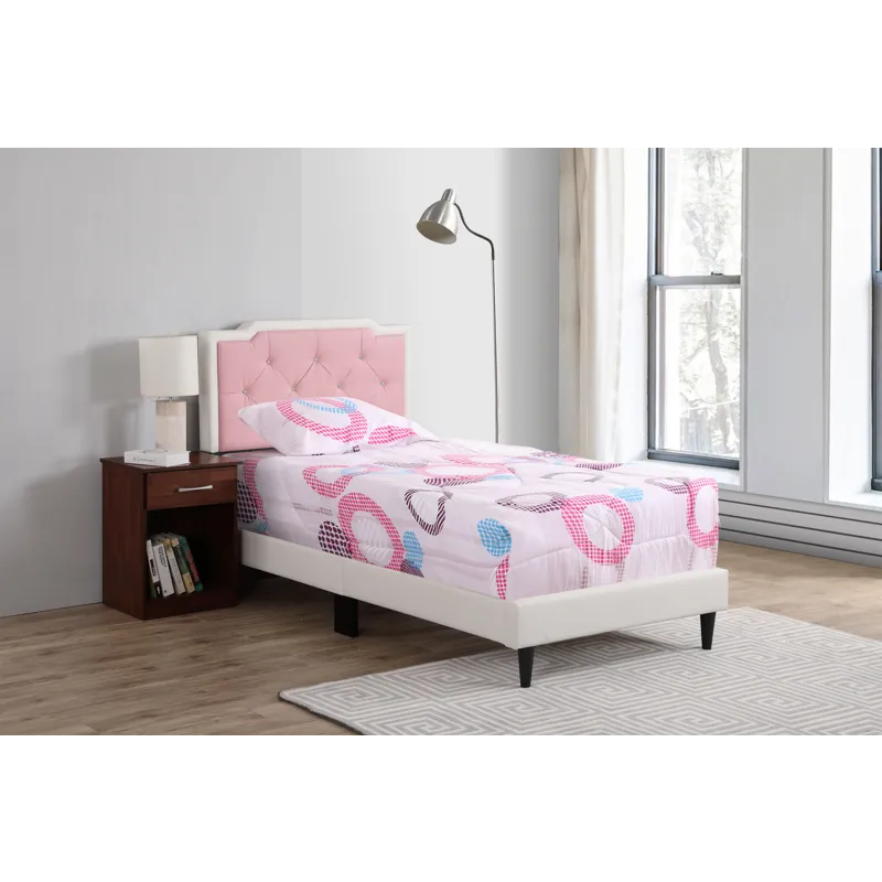 Deb - G1122-Tb-Up Twin Bed - White And Pink