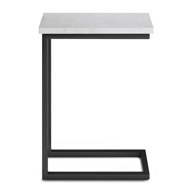 Skyler - C Side Table with Marble Top - White