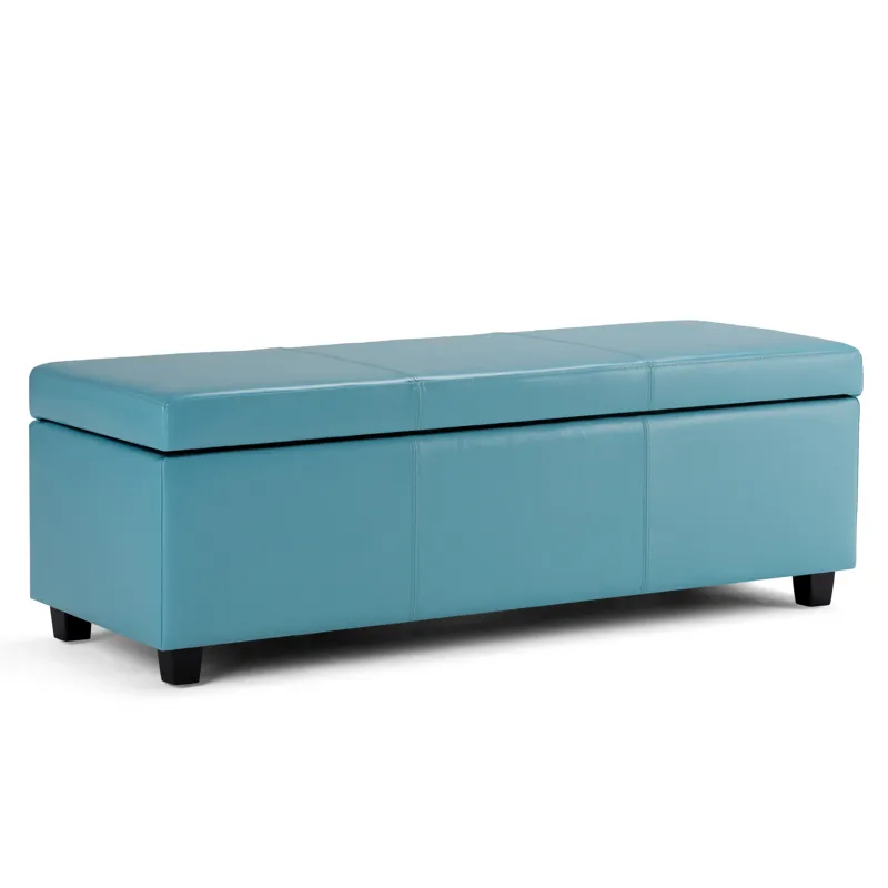 Avalon - Storage Ottoman Bench - Soft Blue
