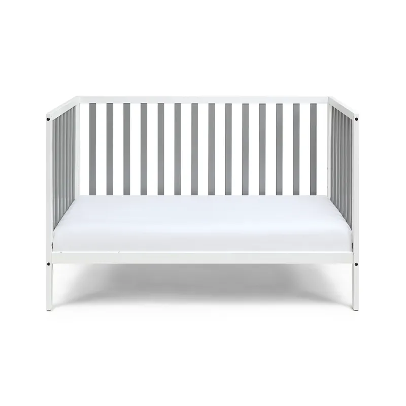 Deux - Remi 3-in-1 Convertible Island Crib - White/Gray