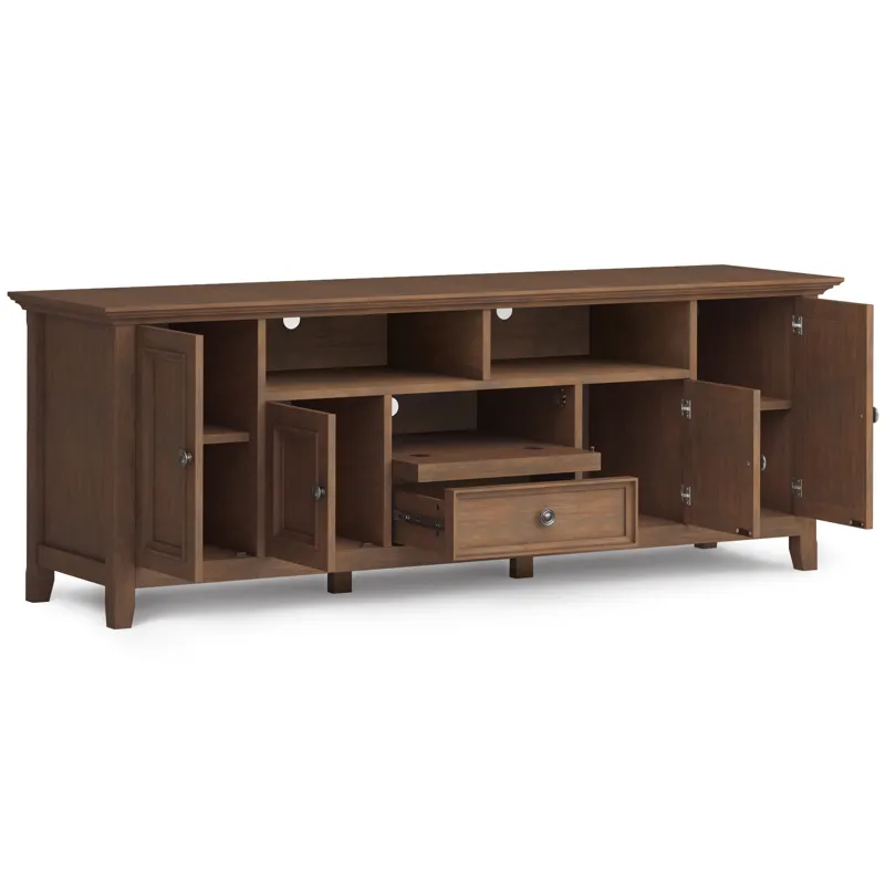 Amherst - 72\" Wide TV Media Stand - Rustic Natural Aged Brown