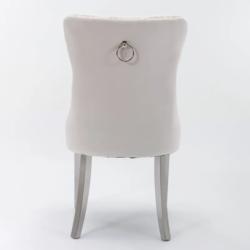 Nikki - Modern, High-End Tufted Solid Wood Contemporary Velvet Upholstered Dining Chair With Chrome 