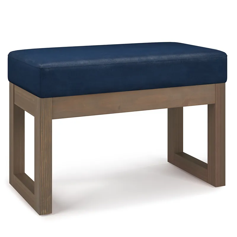 Milltown - Footstool Small Ottoman Bench - Distressed Dark Blue