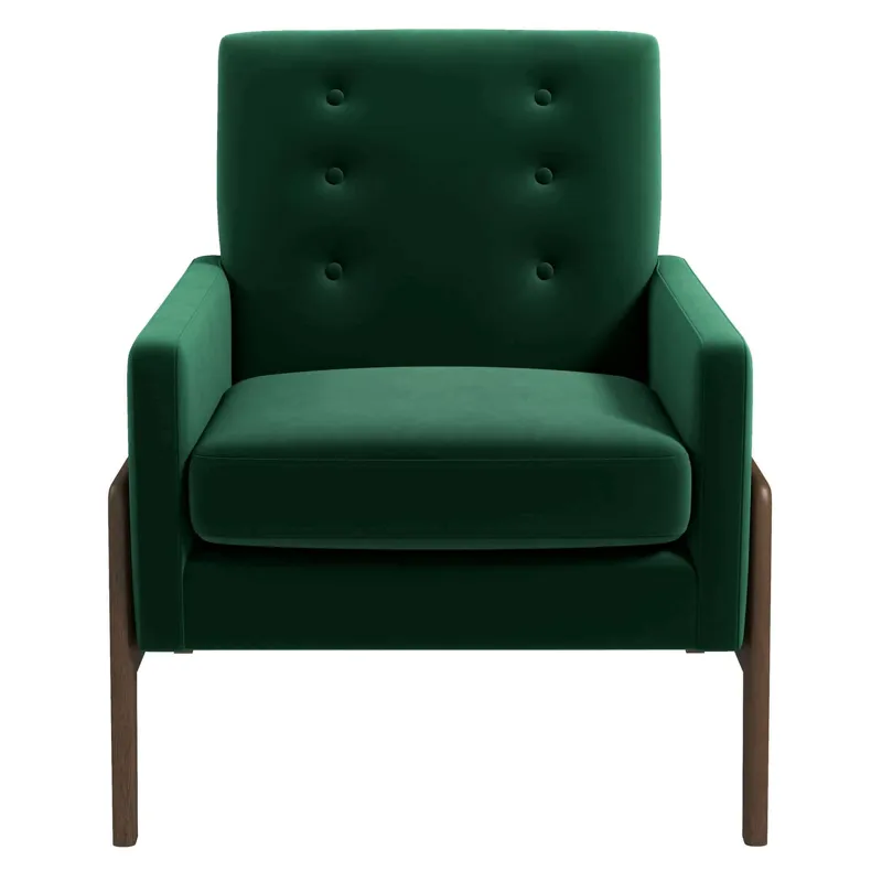 Cole - Solid Wood Lounge Chair - Green