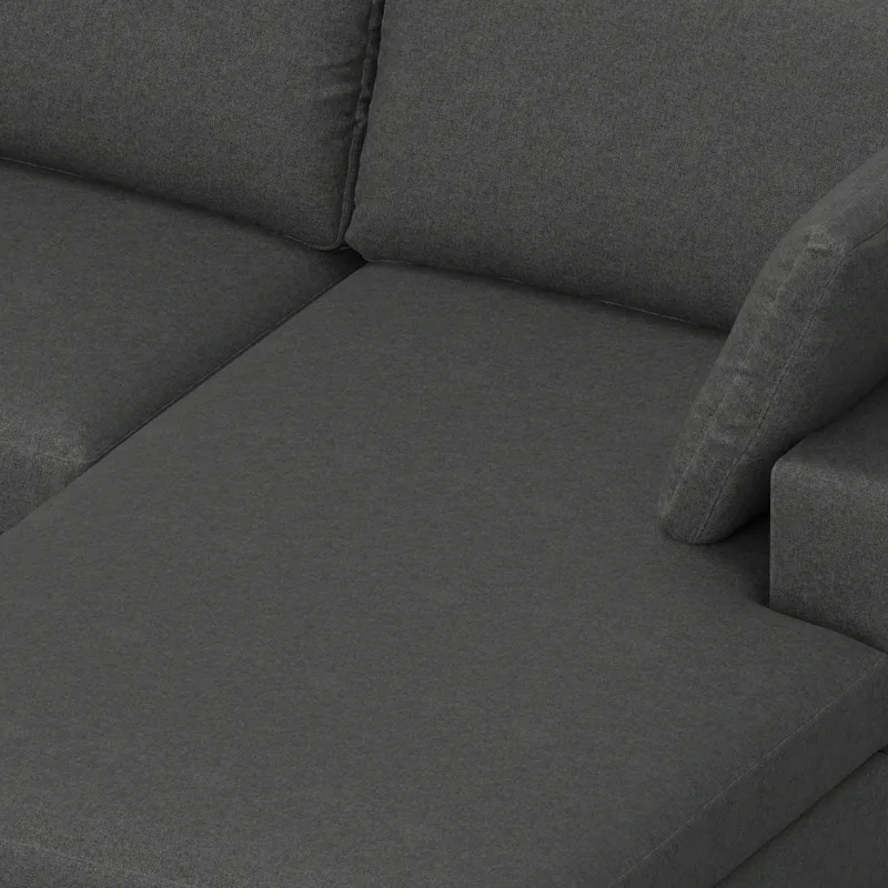 Charlie - Deep Seater Right Sectional Sofa - Pebble Gray