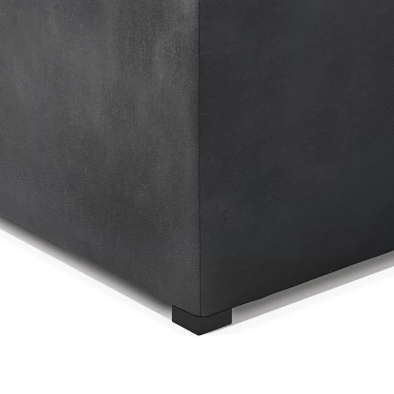 Avalon - Square Coffee Table Storage Ottoman - Distressed Black