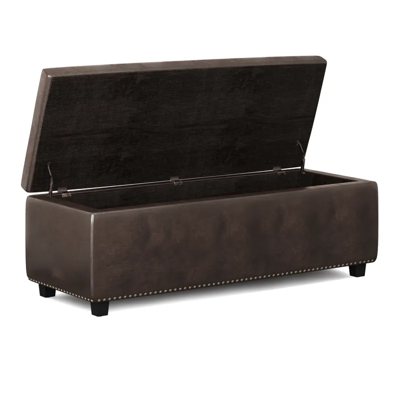 Hamilton - Storage Ottoman - Distressed Brown