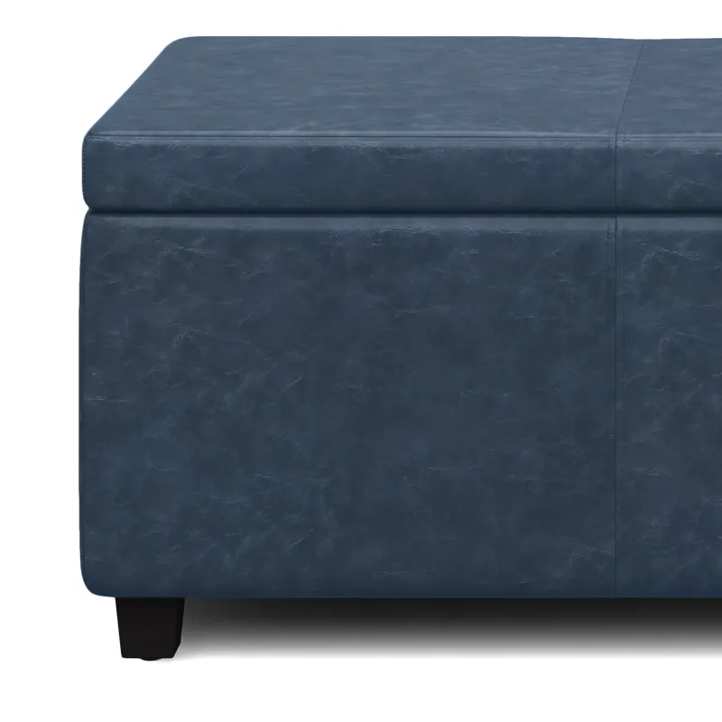 Avalon - Storage Ottoman Bench - Denim Blue