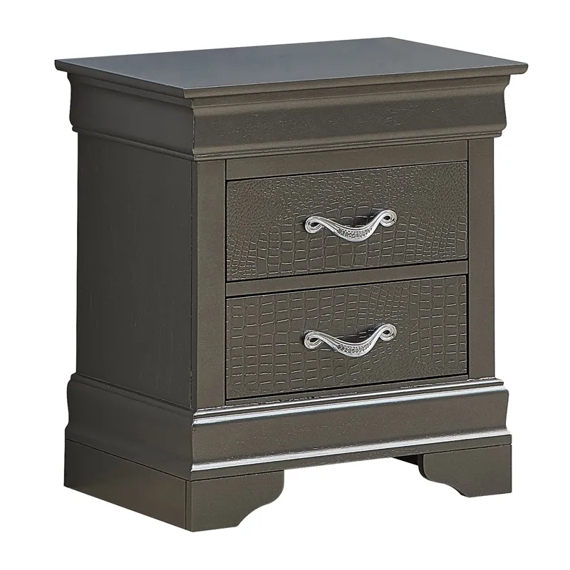 Lorana - G6502-N Nightstand - Metalic Black