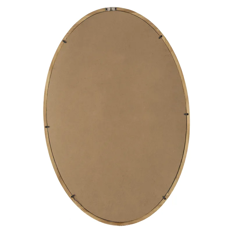Oval Wall Mirror With Wood Frame, Farmhouse Wood Mirror For Bathroom Entryway Console Lean Against W