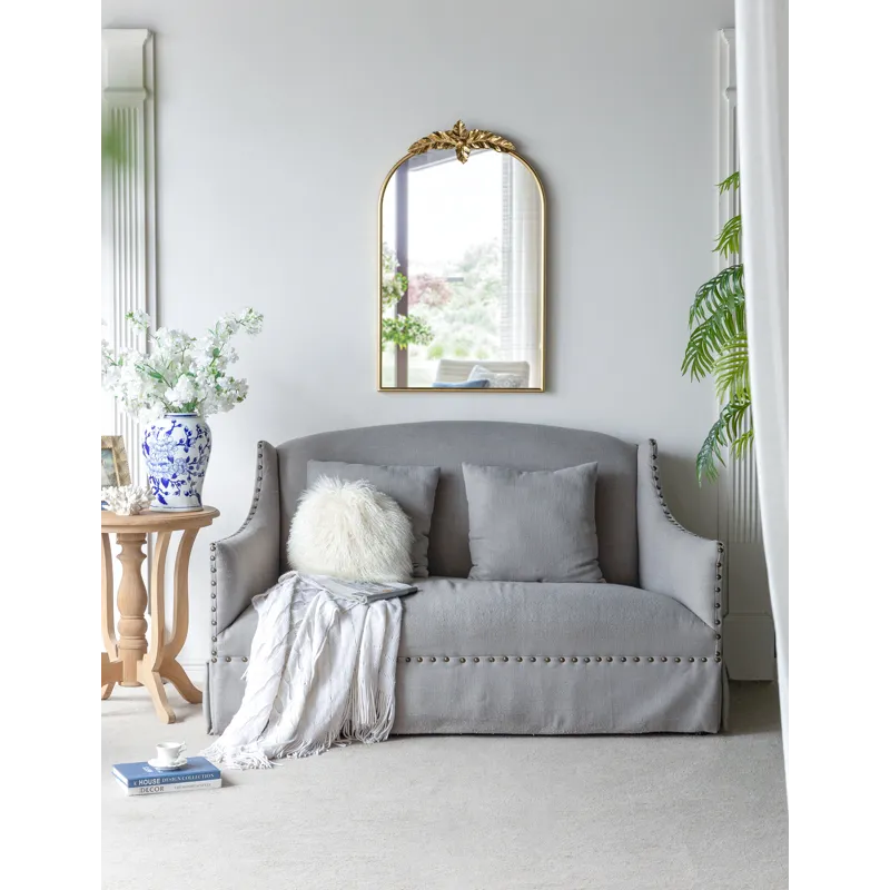 Arched Wall Mirror With Metal Frame, Wall Mirror For Living Room, Bedroom Hallway - Gold