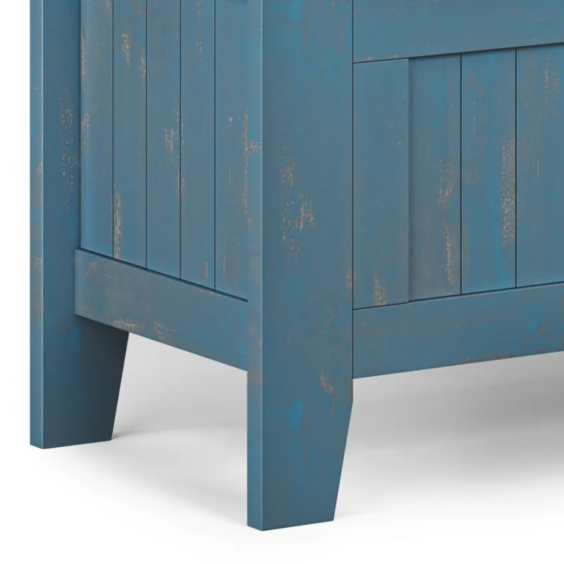 Acadian - Entryway Storage Bench - Distressed Coastal Blue