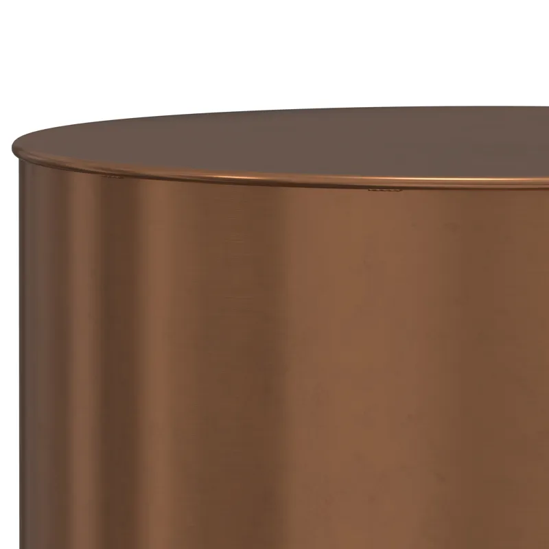 Curtis - Metal Cylinder Accent Table - Ombre Black / Copper