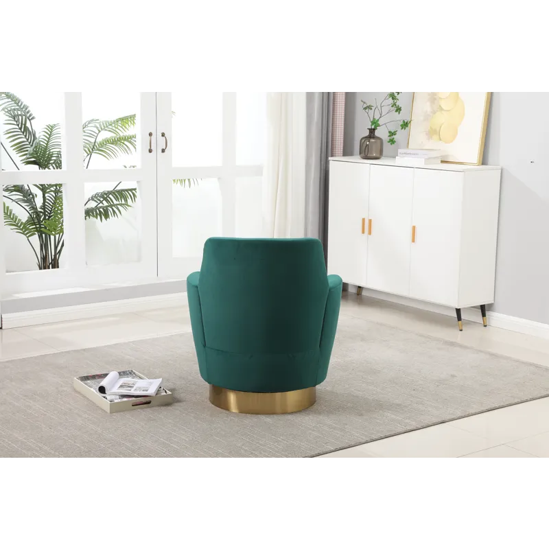 Velvet Swivel Barrel Chair, Swivel Accent Chairs Armchair For Living Room, Reading Chairs For Bedroo