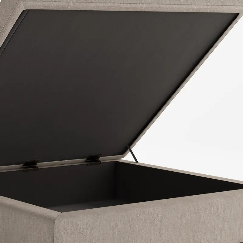 Owen - Square Coffee Table Storage Ottoman - Natural