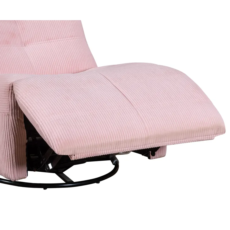 Georgena - Corduroy Swivel Glider Recliner - Pink
