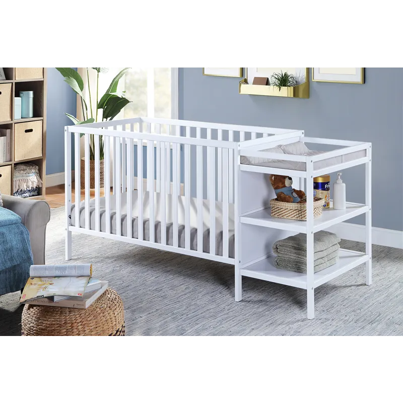 Palmer - 3-in-1 Convertible Crib / Changer Combo - White
