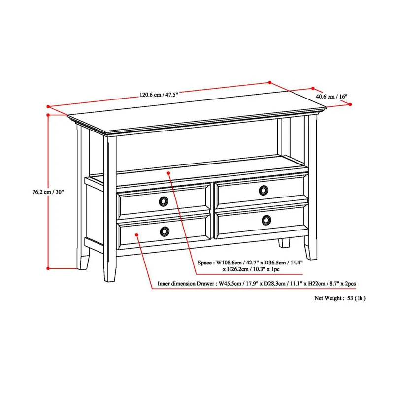 Amherst - Console Sofa Table - Hickory Brown