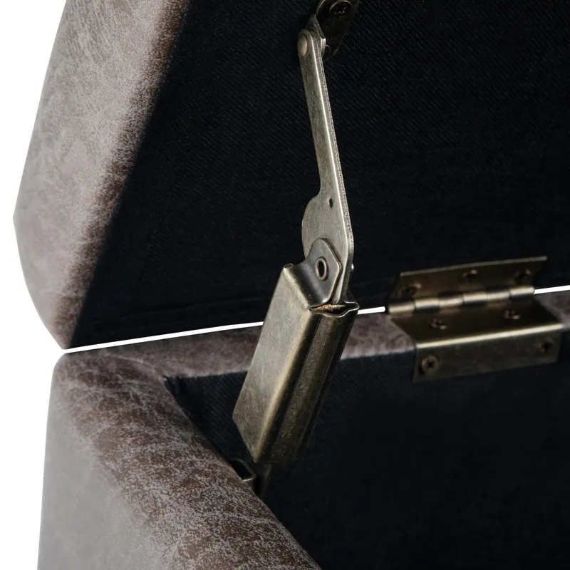 Dover - Storage Ottoman Bench - Distressed Grey Taupe