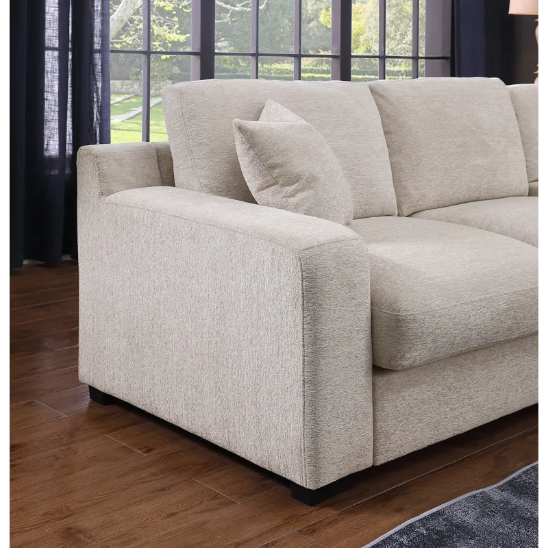 Celine - Chenille Fabric Corner Sectional Sofa With Right-Facing Chaise, Cupholders, And Charging Po