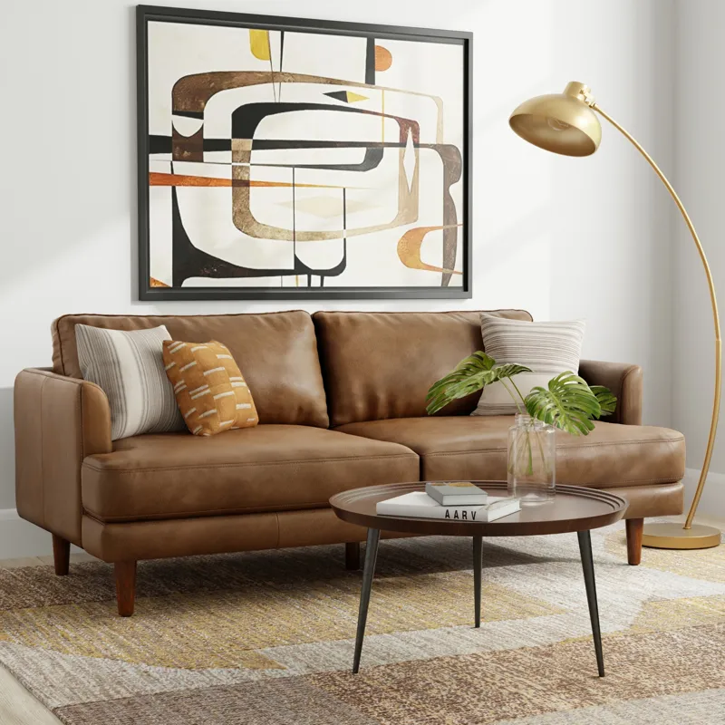 Livingston - 76" Sofa - Caramel Brown