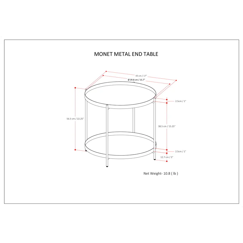 Monet - Metal End Table - Black