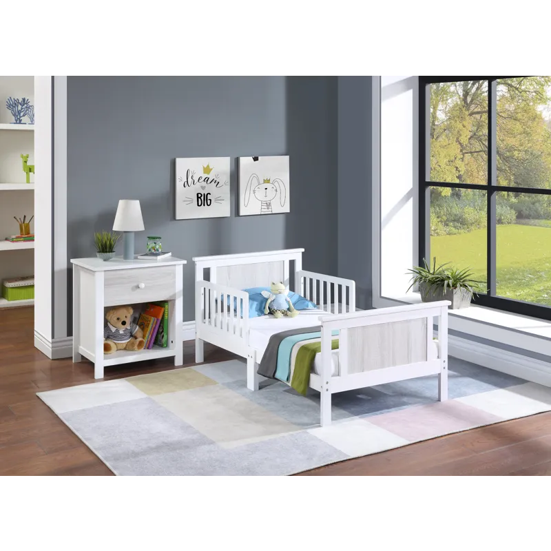 Connelly - Reversible Panel Toddler Bed - White/Rockport Gray