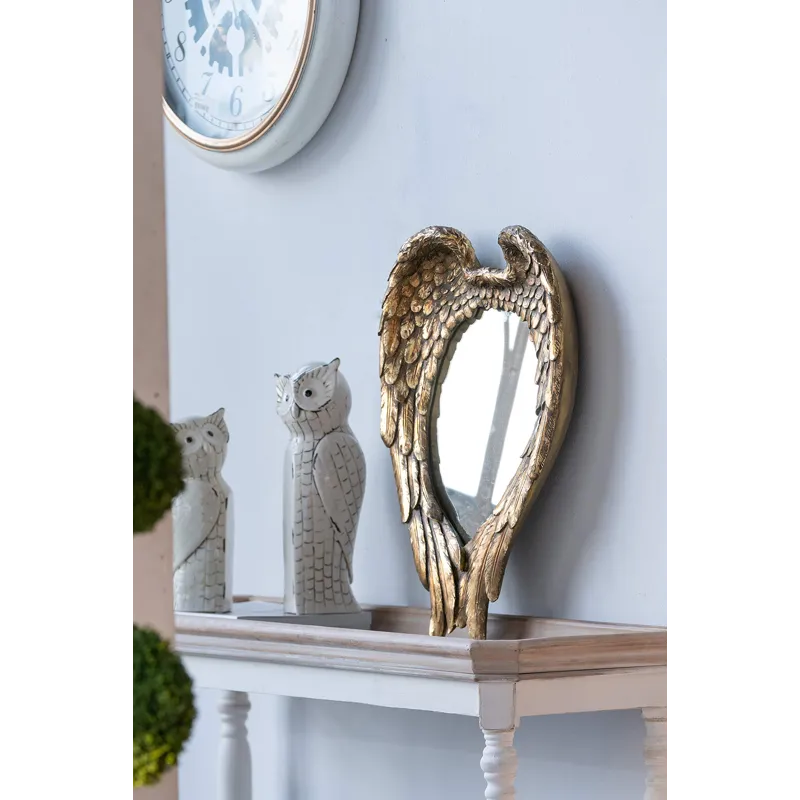 Golden Wing Accent Mirror, Wall Mirror For Living Room - Gold