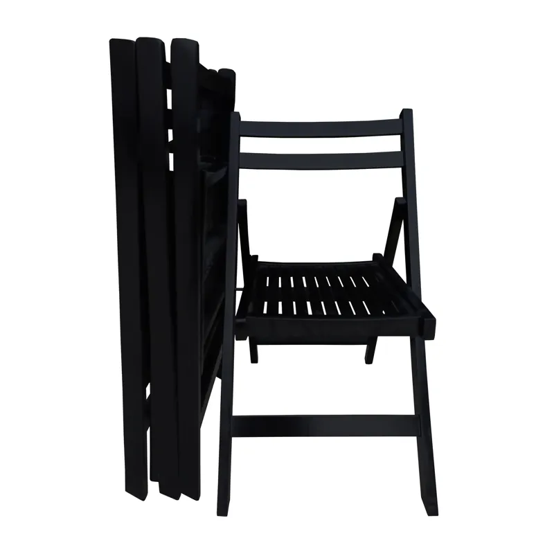 Folding Special Event Chairs, Foldable Style (Set of 4) - Black