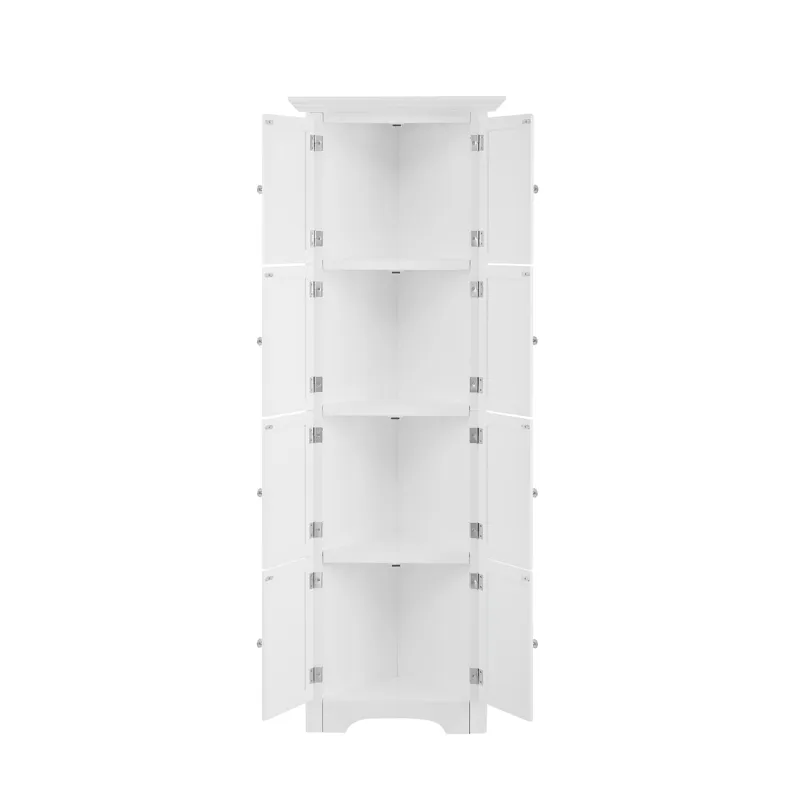 Tall Storage Cabinet With Doors And 4 Shelves For Living Room, Kitchen, Office, Bedroom, Bathroom, M