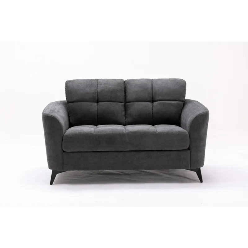 Callie - Woven Fabric Living Room Sofa, Loveseat (Set of 2) - Gray