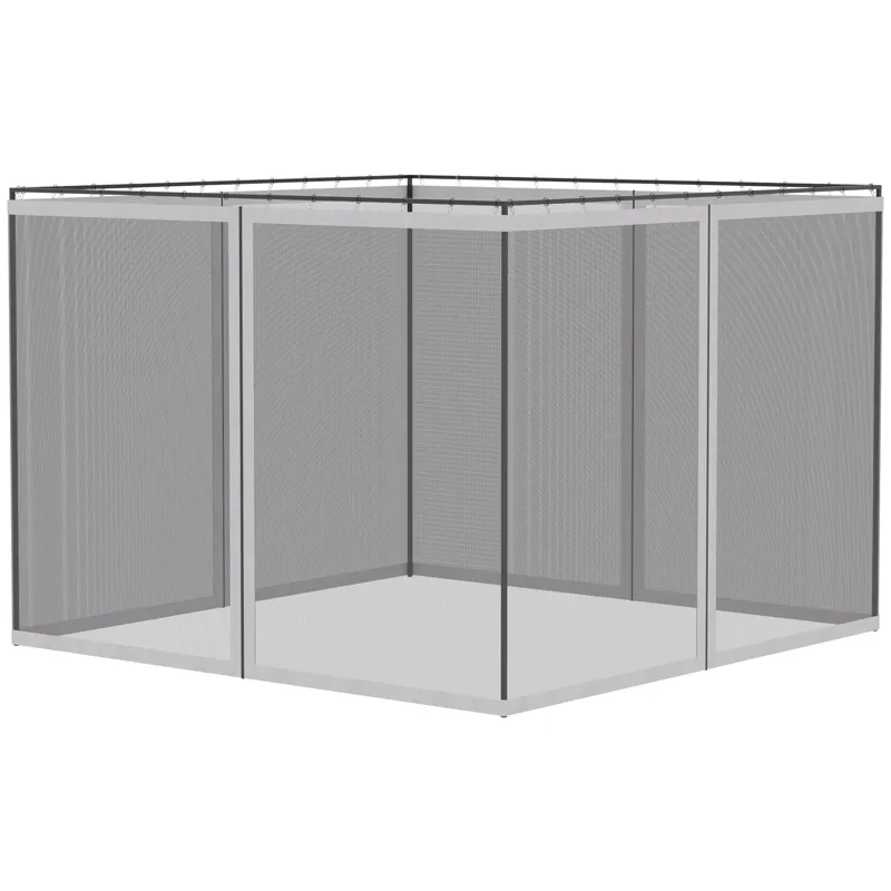 Outsunny - 10\' x 13\' Replacement Mesh Sidewall Netting For Patio Gazebos And Canopy Tents With Zip