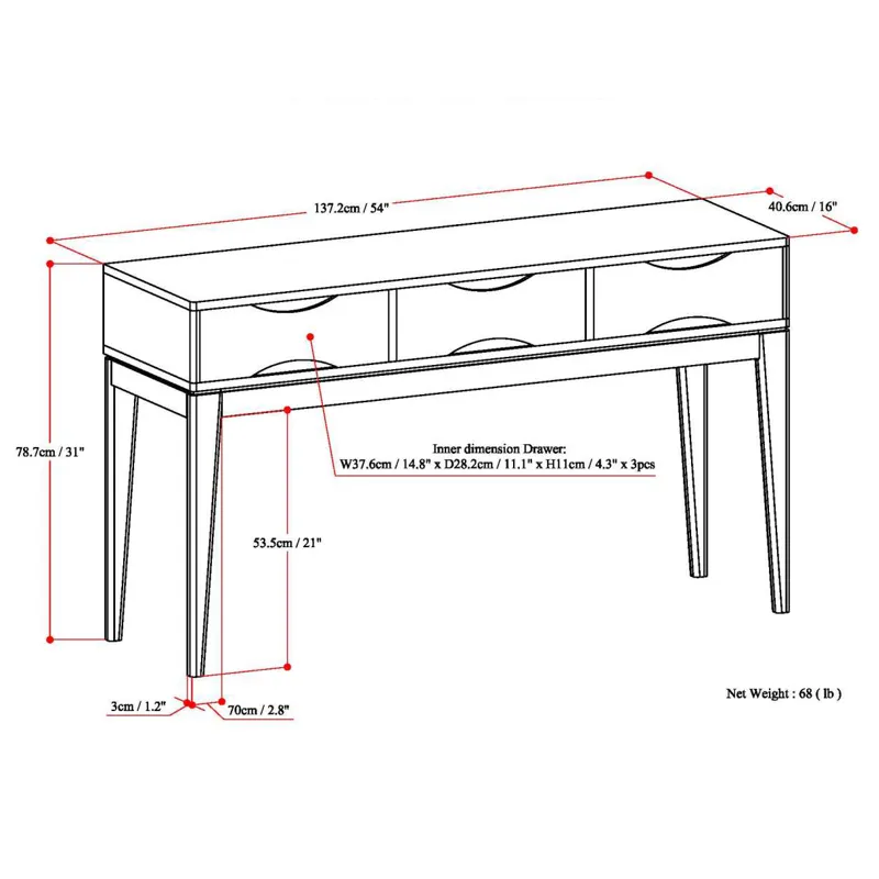 Harper - Console Sofa Table - Walnut Brown