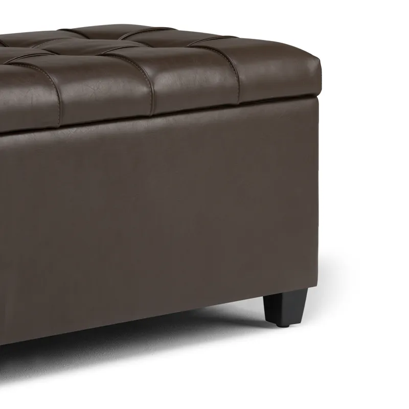 Sienna - Storage Ottoman Bench - Chocolate Brown